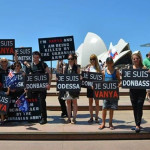 V Austrálii protestovali proti válce na Ukrajině a podpořili Novoruskou unii